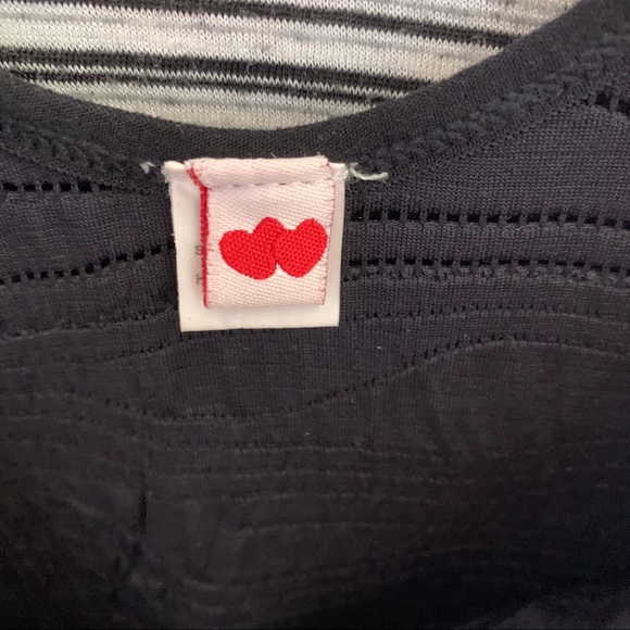 Heart- Black Ruched Scoop-Neck Dress size s/m - Picture 7 of 8